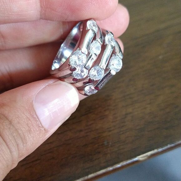 Faux Stack CZ Ring size 7 - Picture 5 of 7